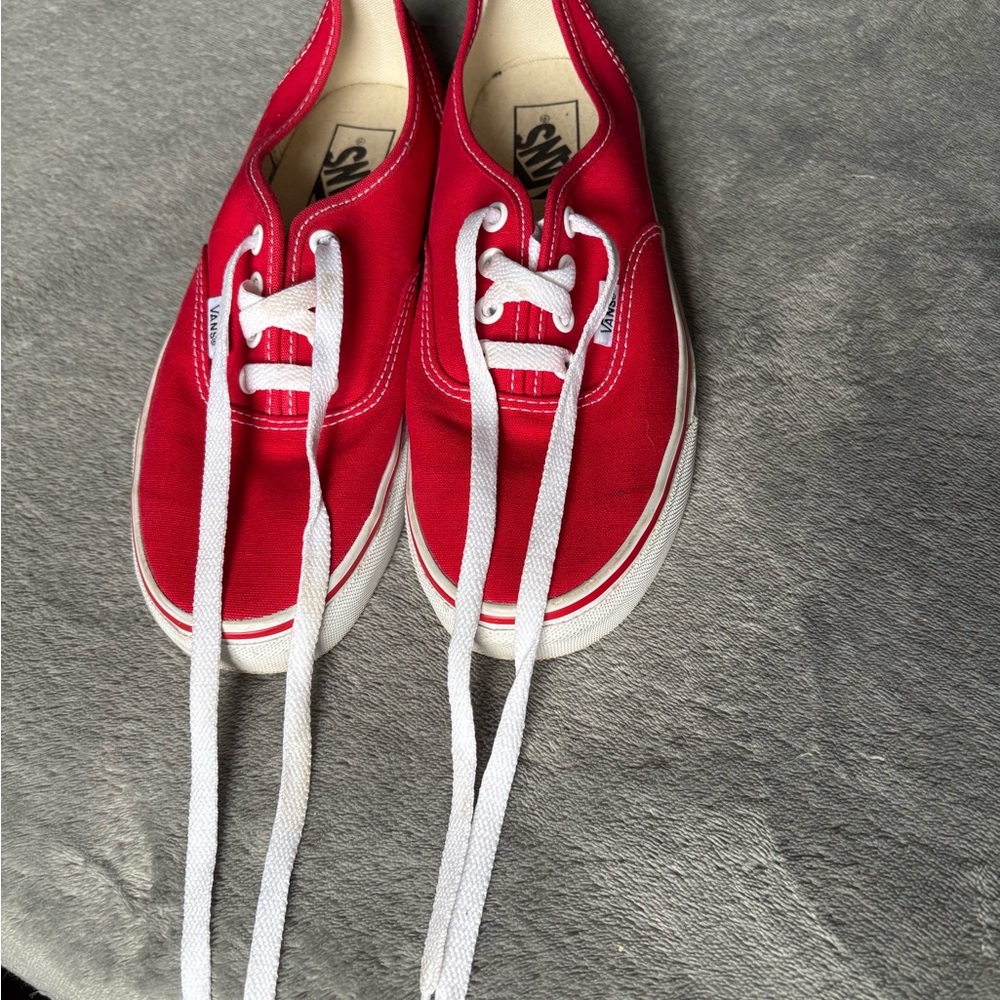 Vans Red and White Canvas Shoes
